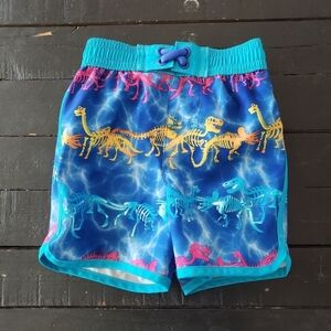 Wonder Nation Baby Boy 12 Months Swim Trunks Blue Water Pink Orange Dinosaurs